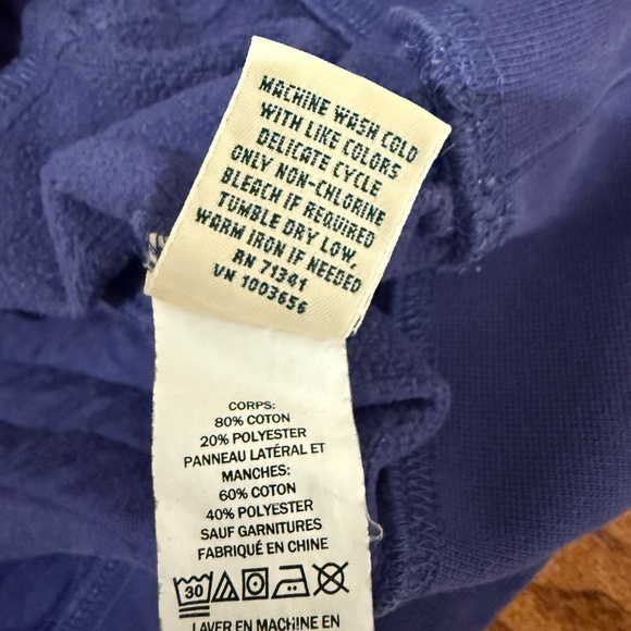 L.L. Bean Quilted Quarter-Zip Pullover Sweatshirt Rustic Purple Small - Picture 4 of 8